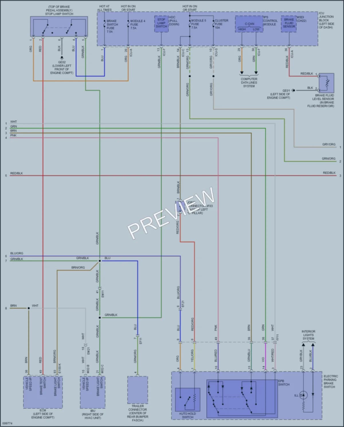 2021 Kia Telluride Anti Lock Brakes wiring diagram preview