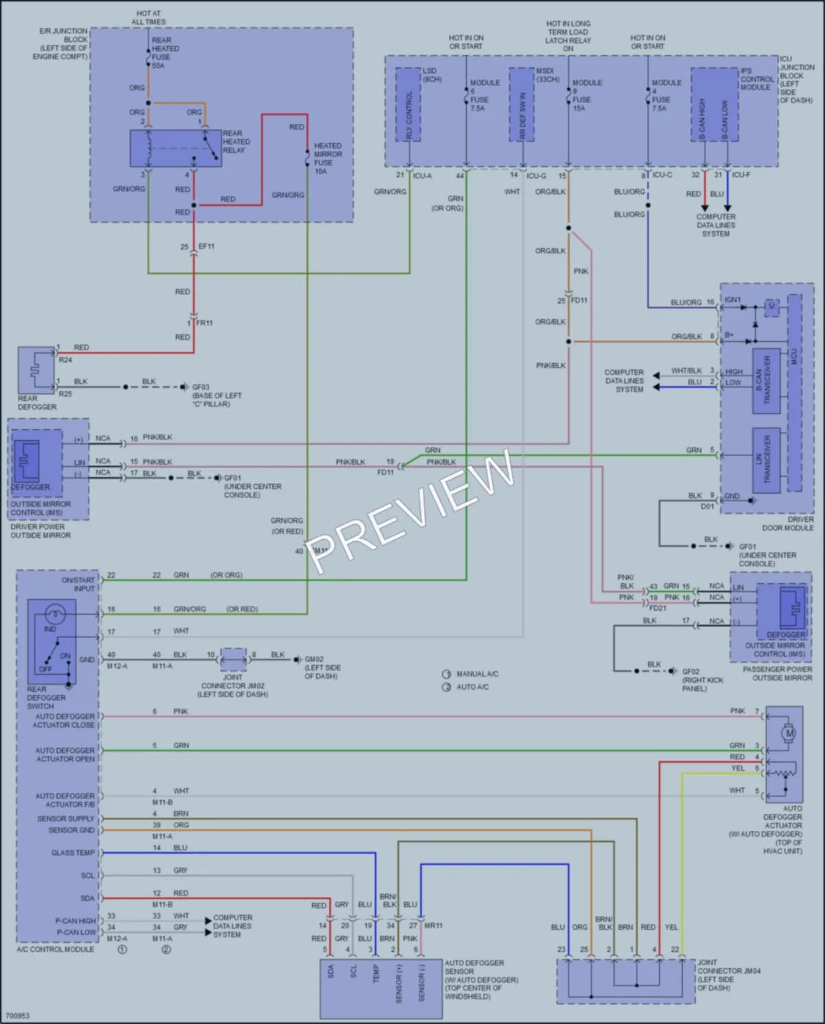 2021 Kia Telluride Defoggers wiring diagram preview