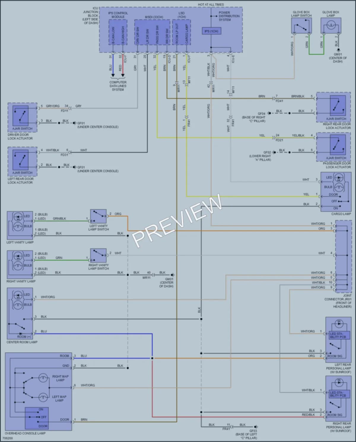 2021 Kia Telluride Interior Lights wiring diagram preview
