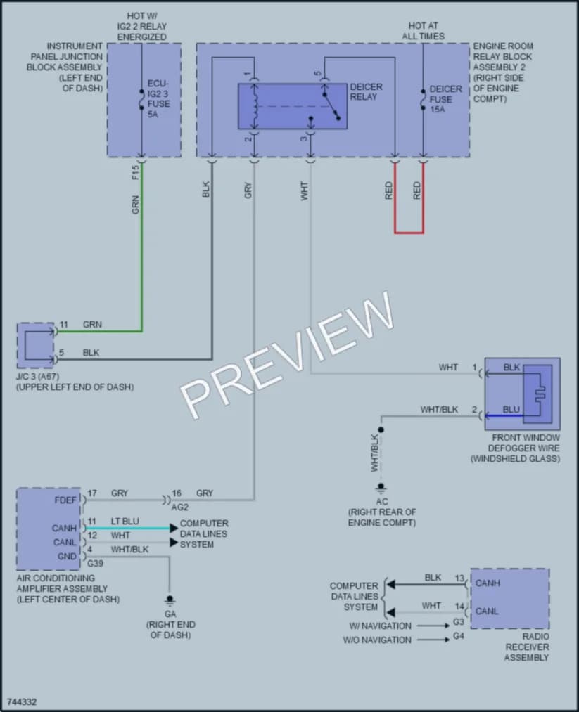 2021 Lexus ES250 Defoggers wiring diagram preview