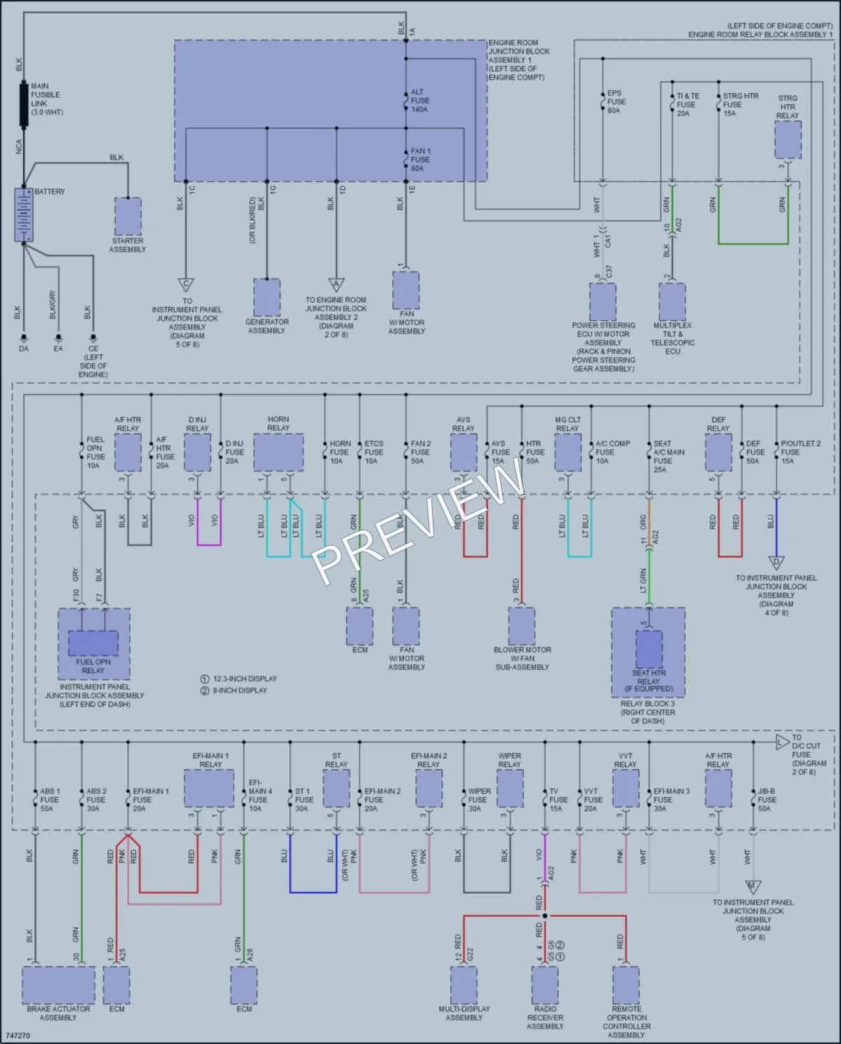 2021 Lexus ES250 Power Distribution wiring diagram preview