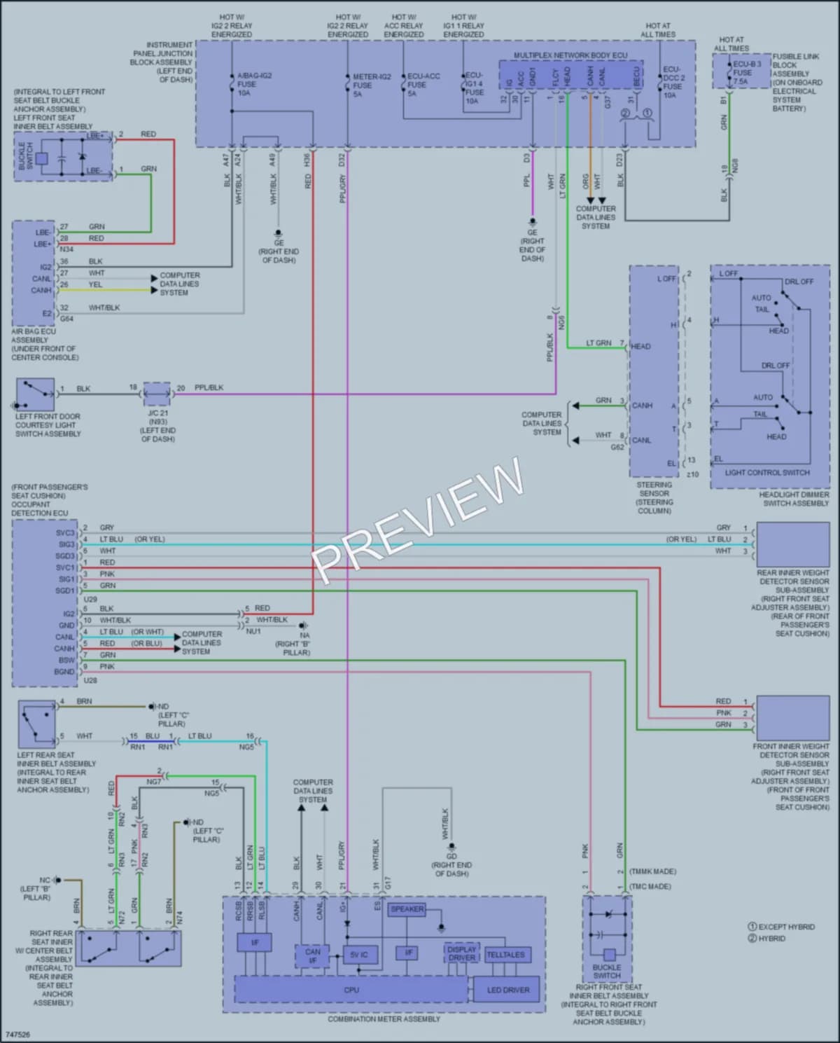 2021 Lexus ES250 Warning Systems wiring diagram preview