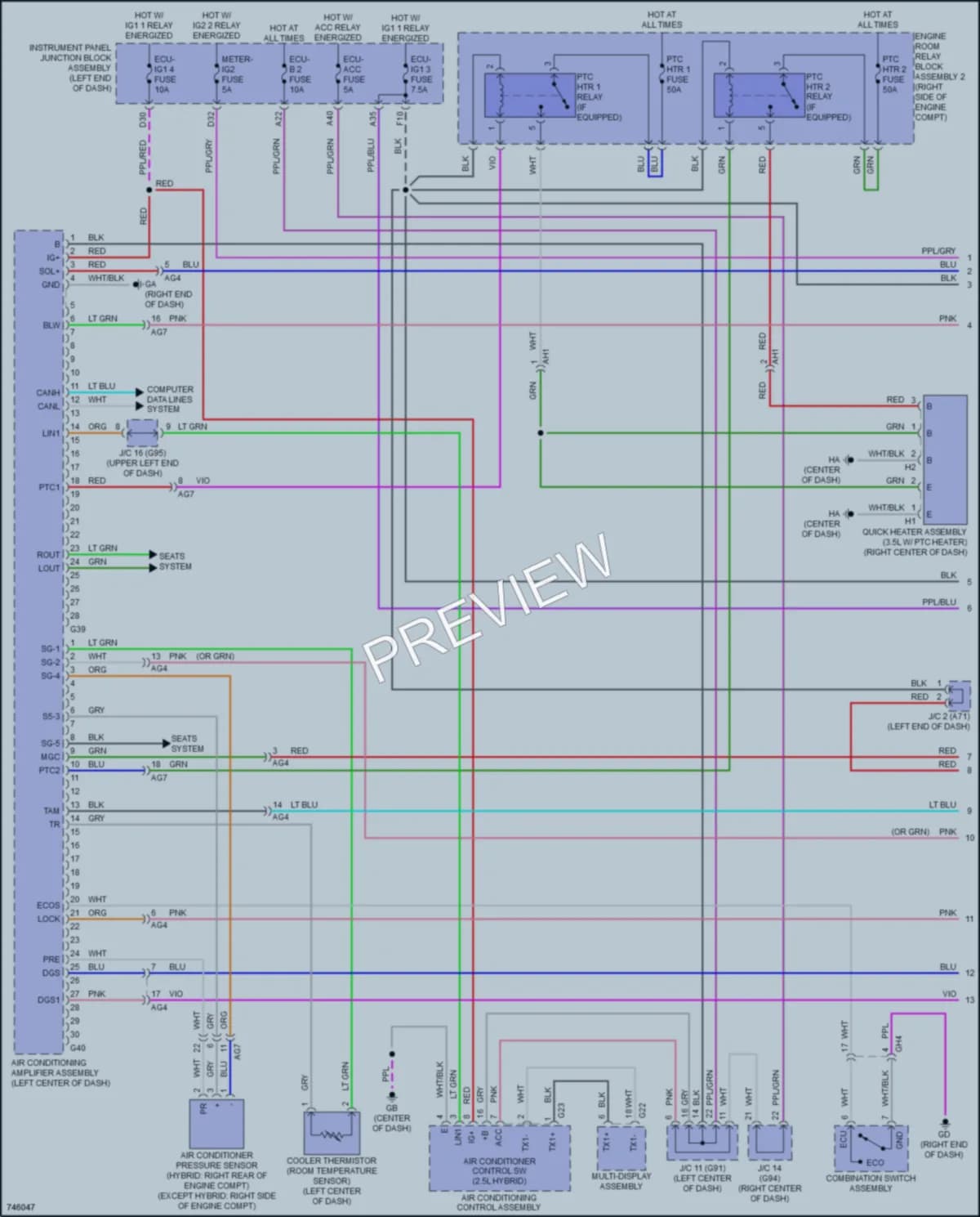 2021 Lexus ES300h Air Conditioning wiring diagram preview
