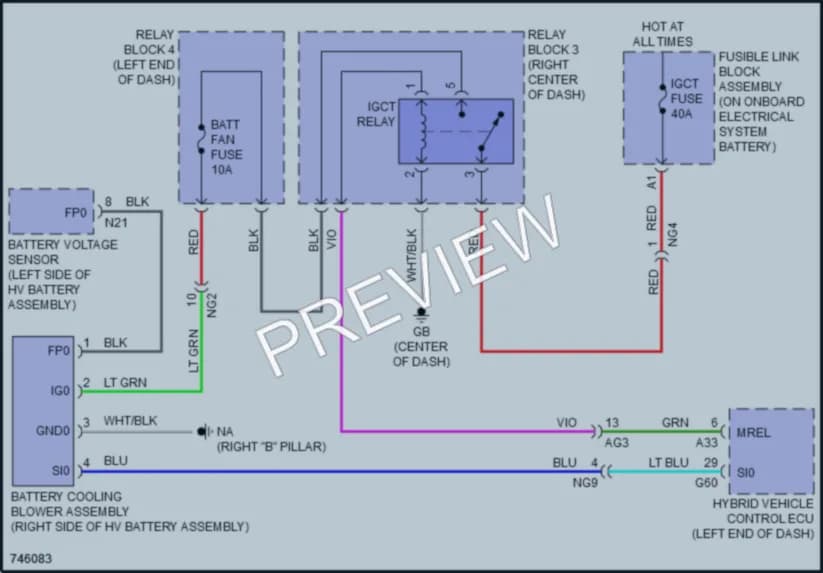 2021 Lexus ES300h Cooling Fan wiring diagram preview