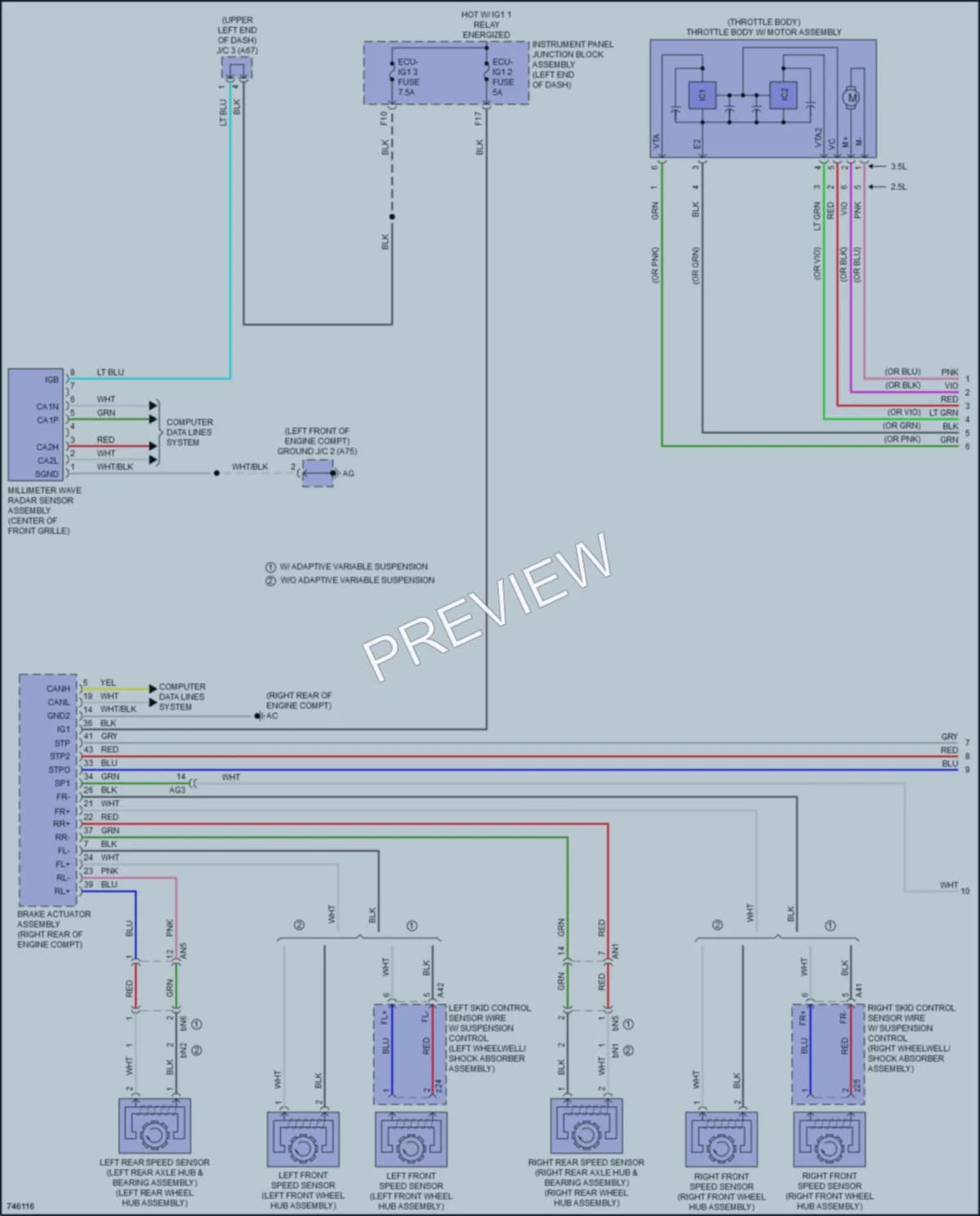 2021 Lexus ES350 Cruise Control wiring diagram preview