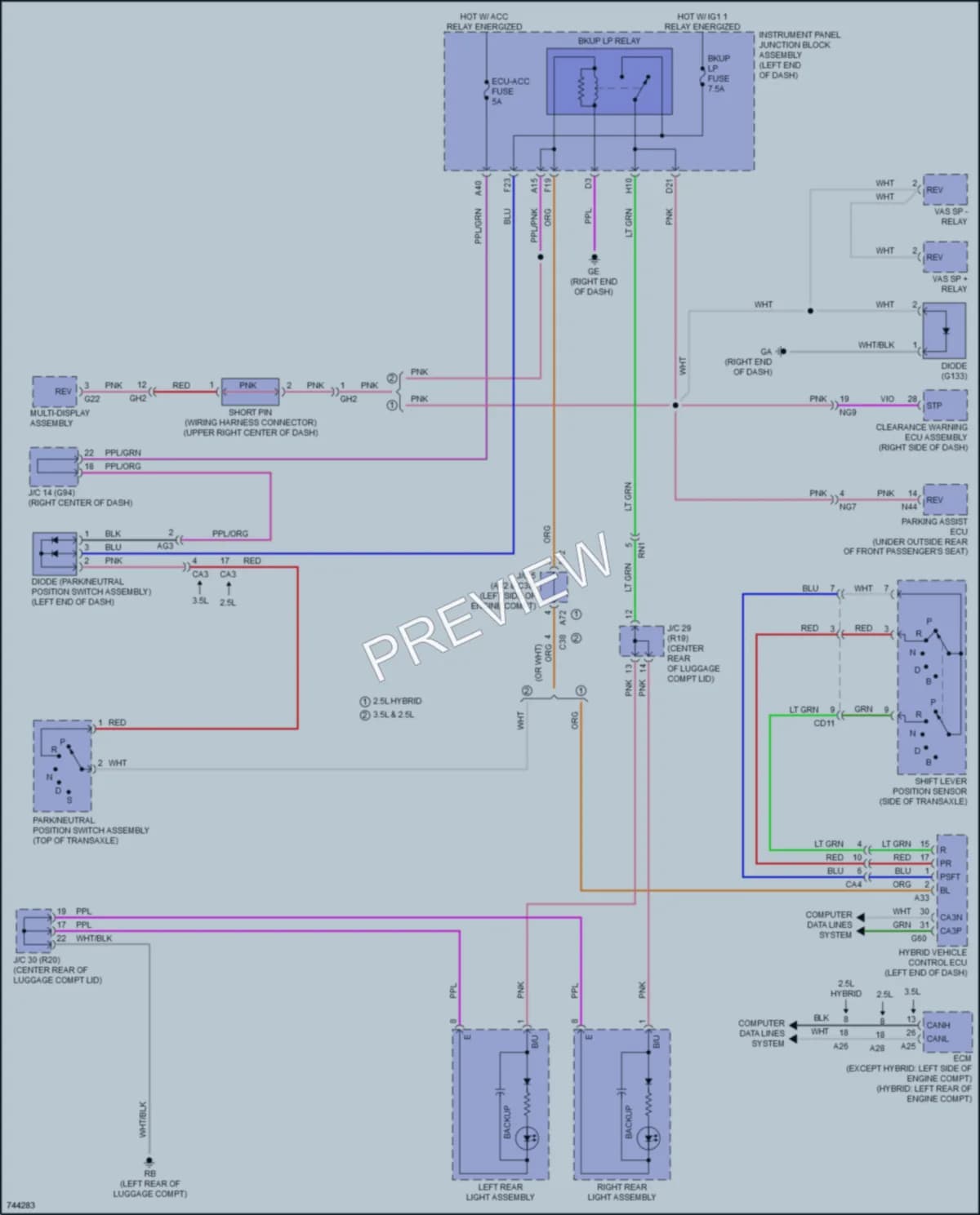 2021 Lexus ES350 Exterior Lights wiring diagram preview
