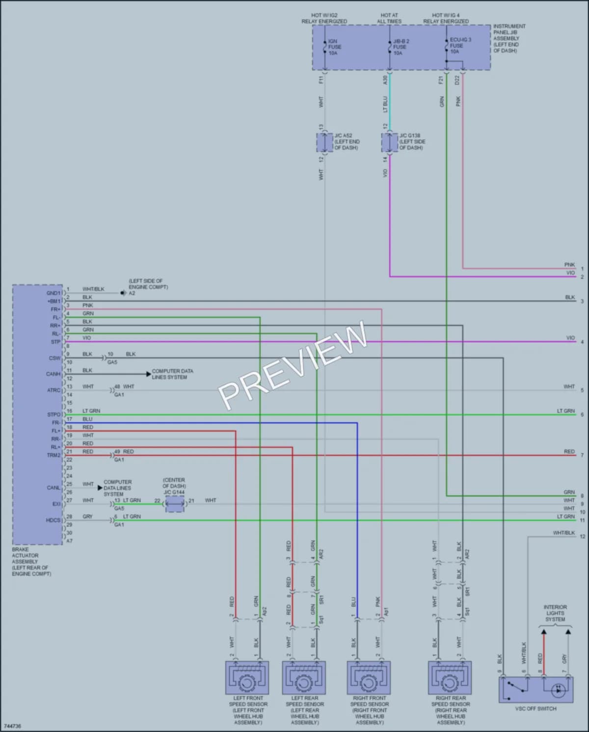 2021 Lexus GX460 Anti Lock Brakes wiring diagram preview