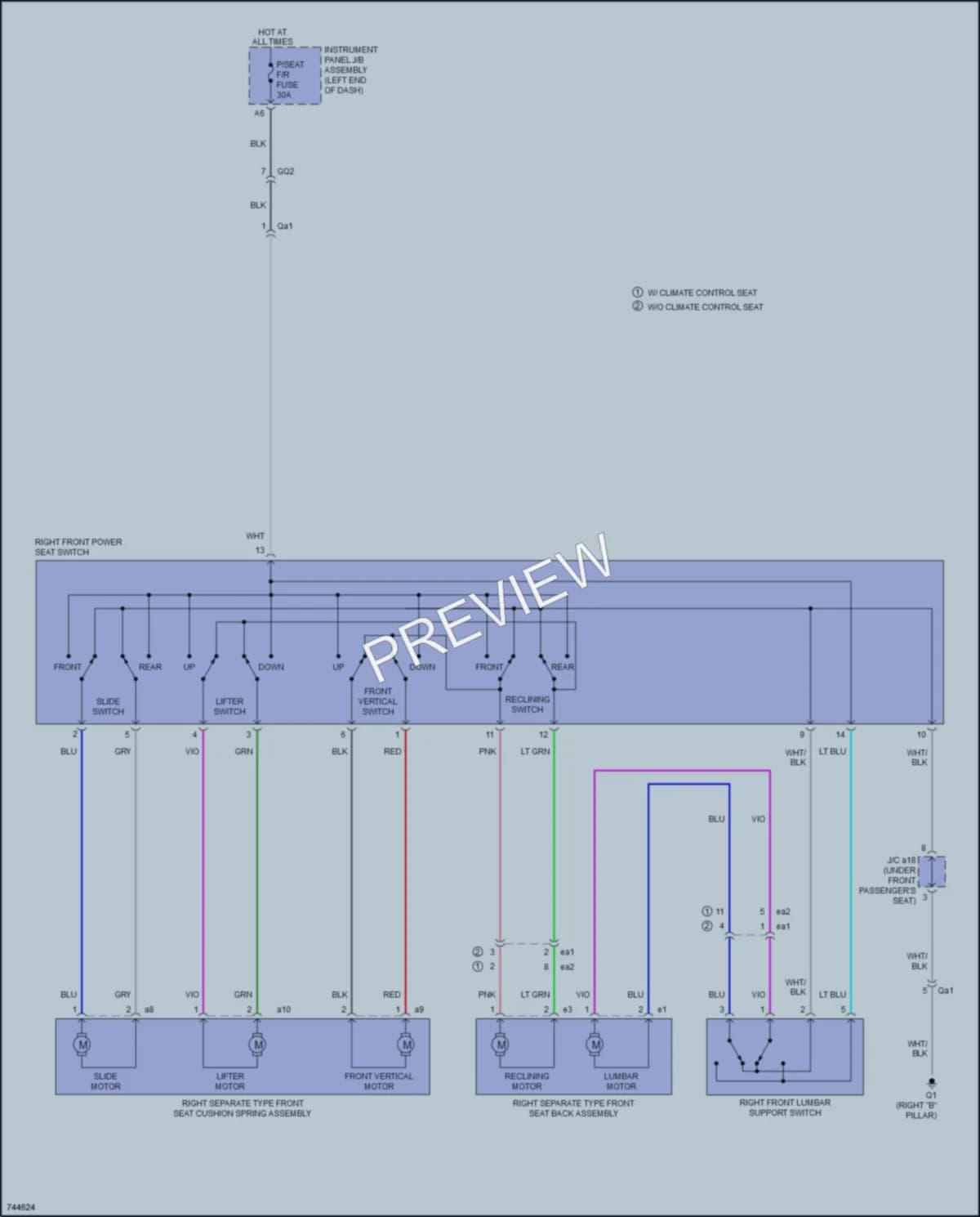 2021 Lexus GX460 Power Seats wiring diagram preview