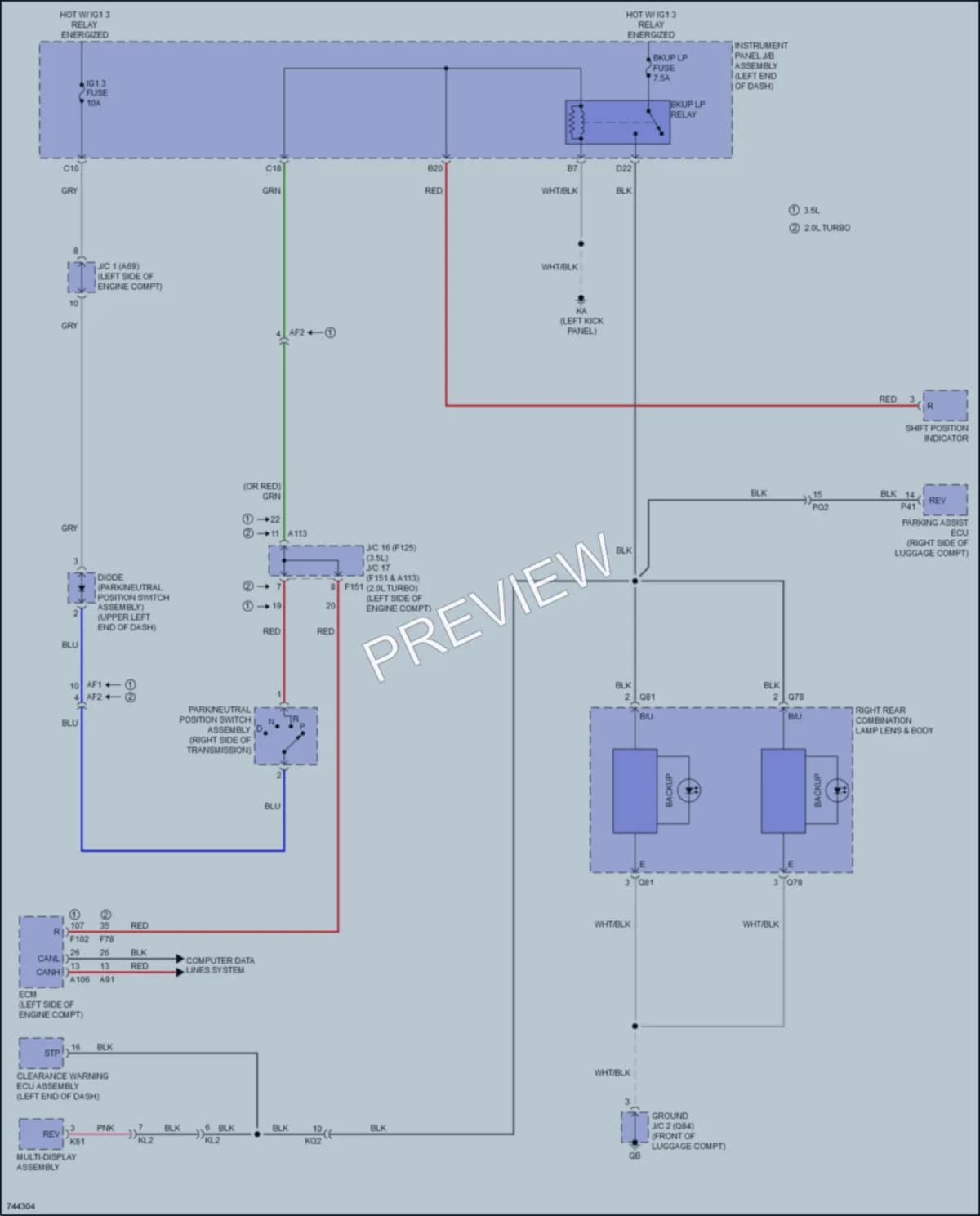 2021 Lexus IS300 Exterior Lights wiring diagram preview