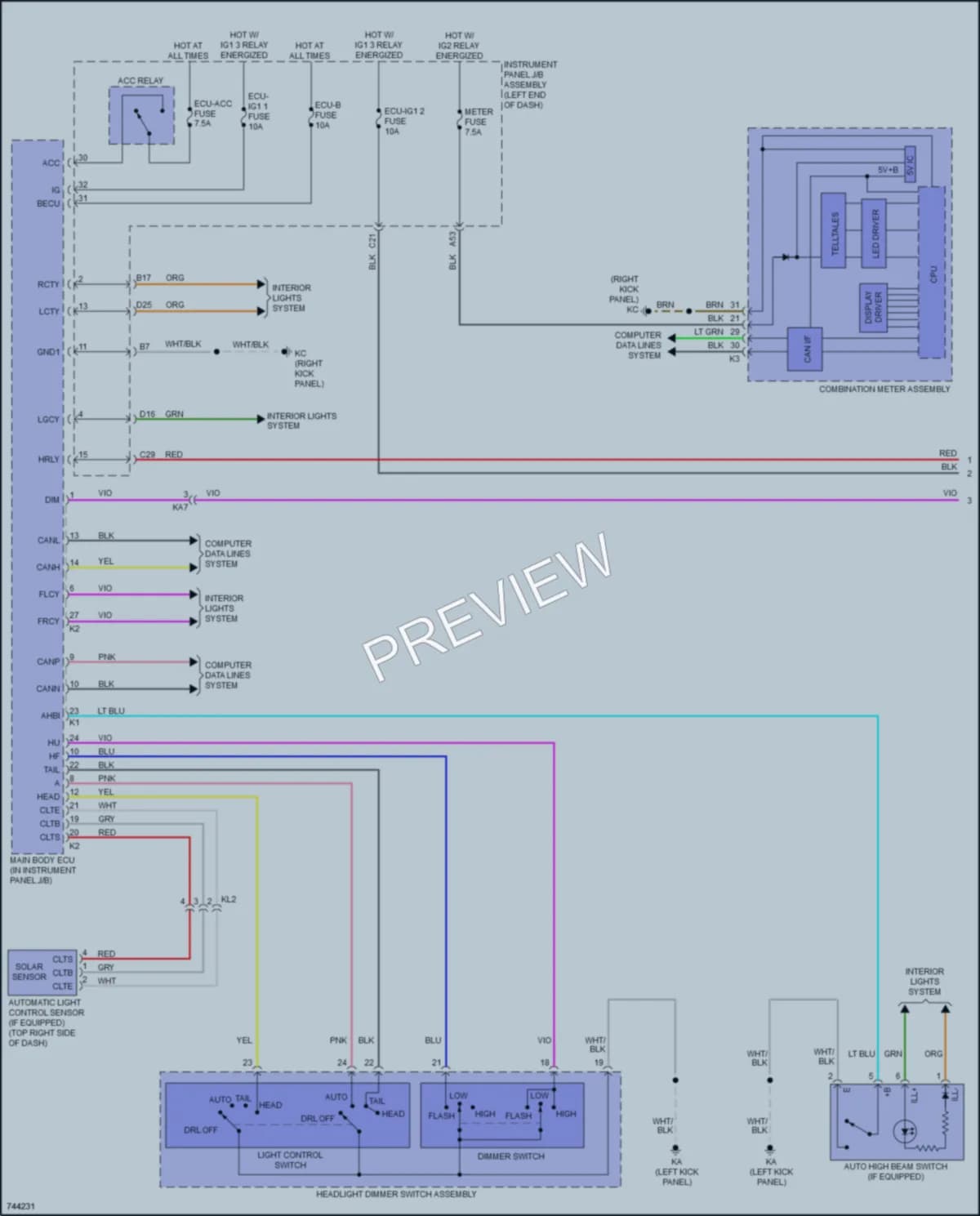 2021 Lexus IS300 Headlights wiring diagram preview