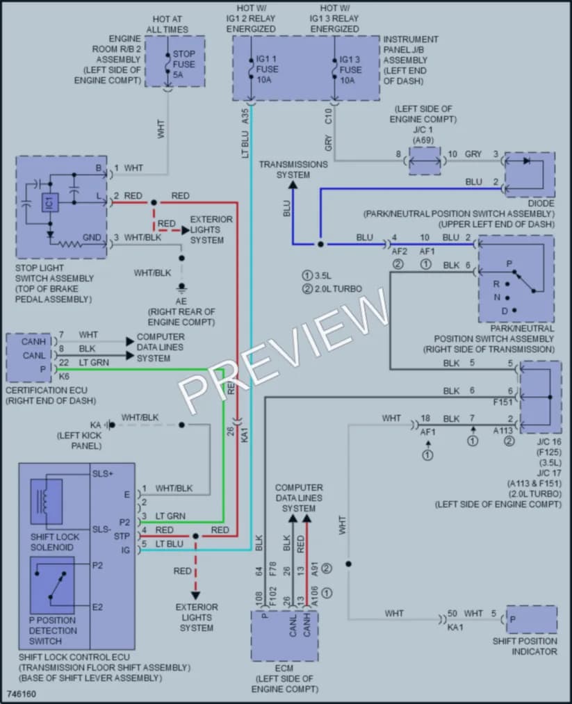 2021 Lexus IS300 Shift Interlock wiring diagram preview