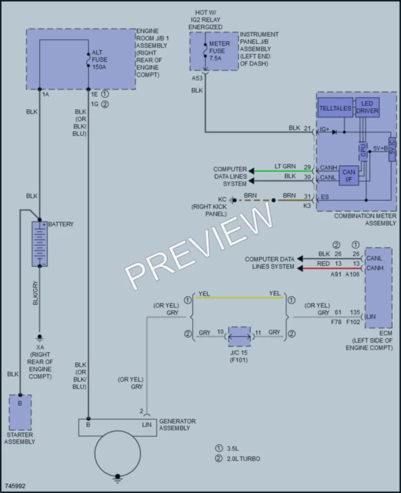 2021 Lexus IS300 Starting Charging wiring diagram preview