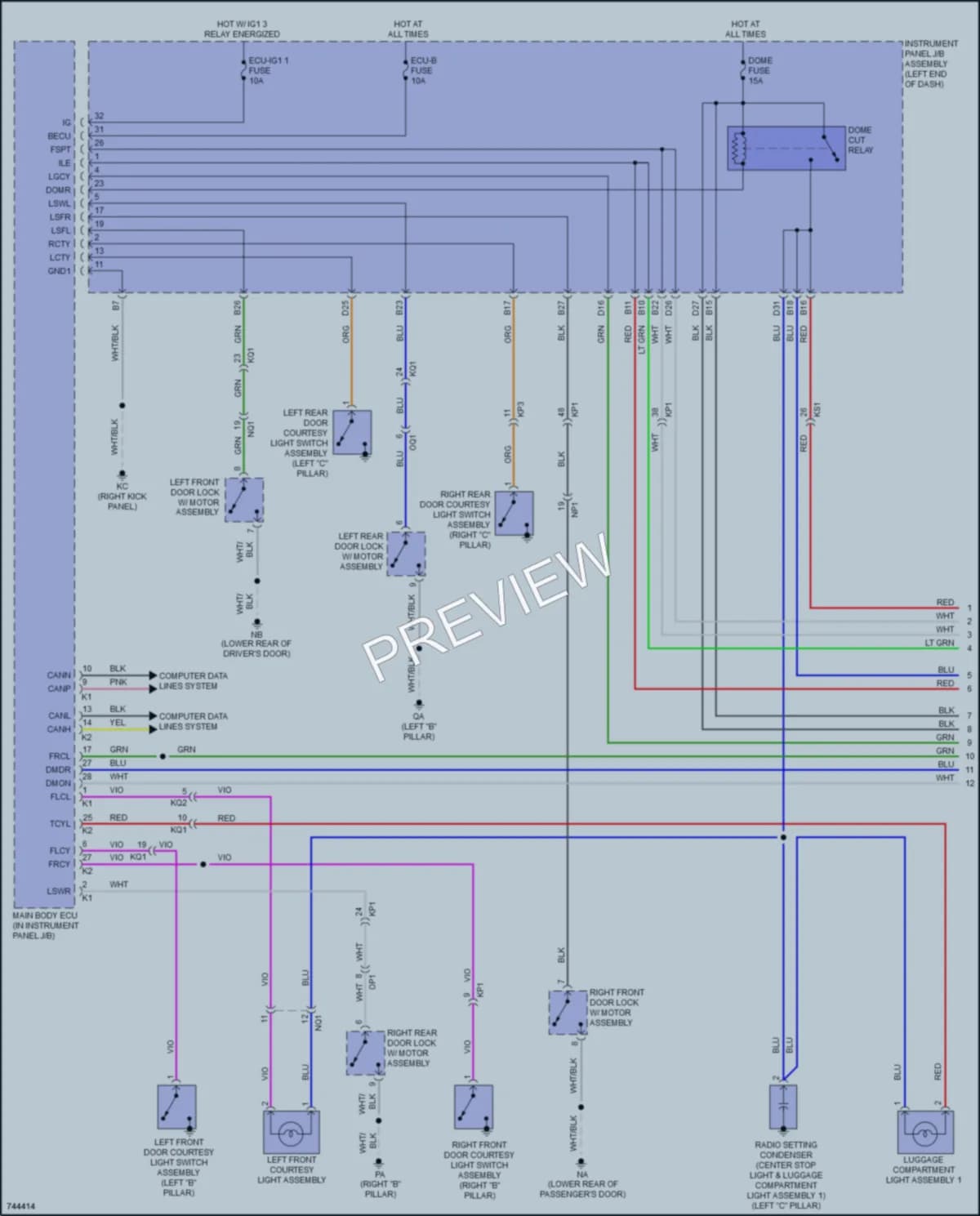 2021 Lexus IS350 Interior Lights wiring diagram preview