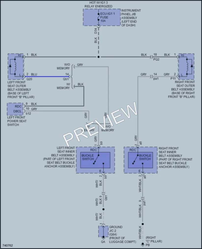 2021 Lexus IS350 Passive Restraints wiring diagram preview