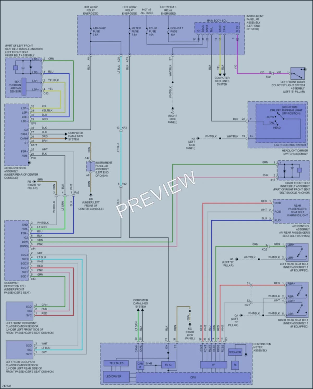 2021 Lexus IS350 Warning Systems wiring diagram preview