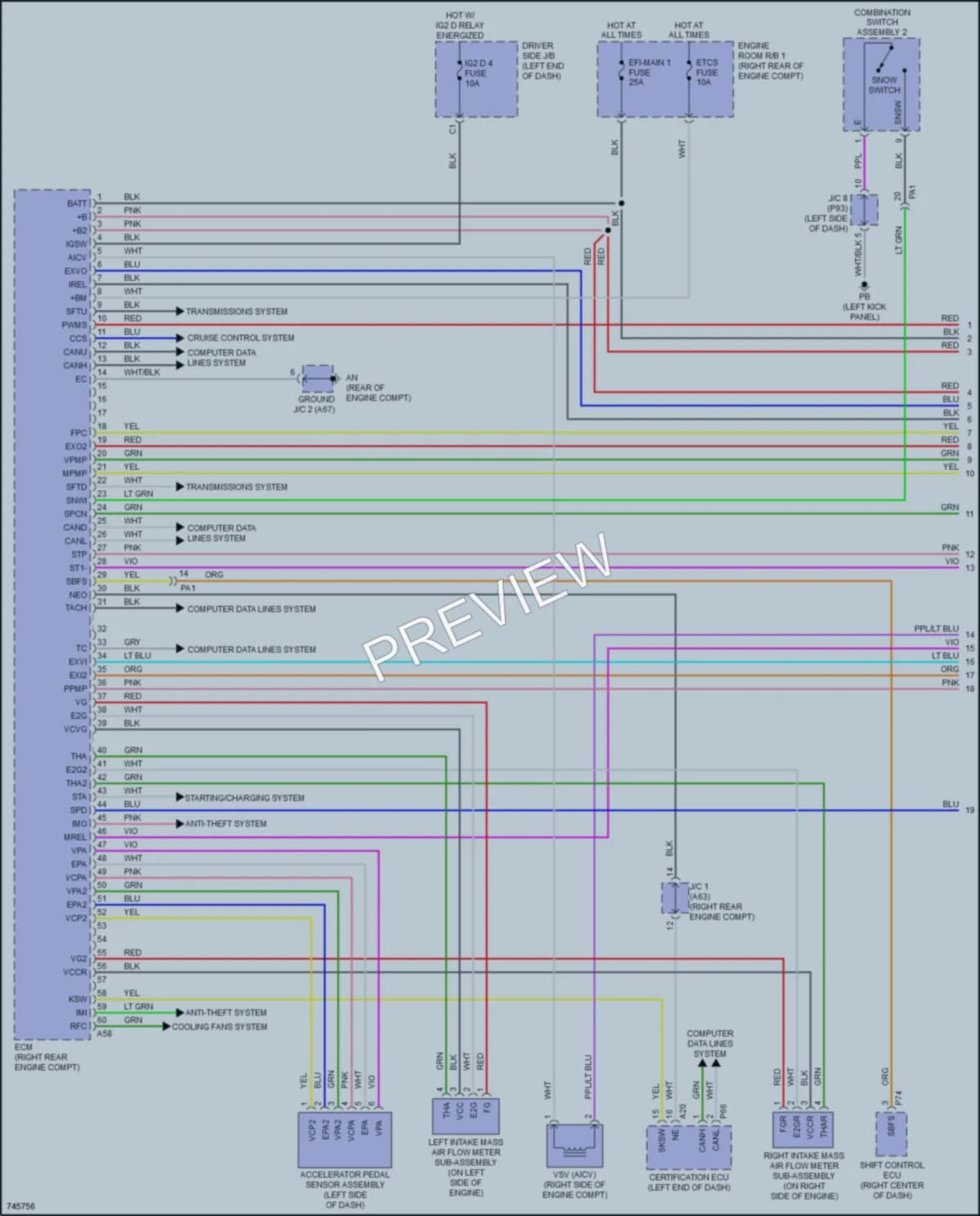 2021 Lexus LC500 Engine Performance wiring diagram preview