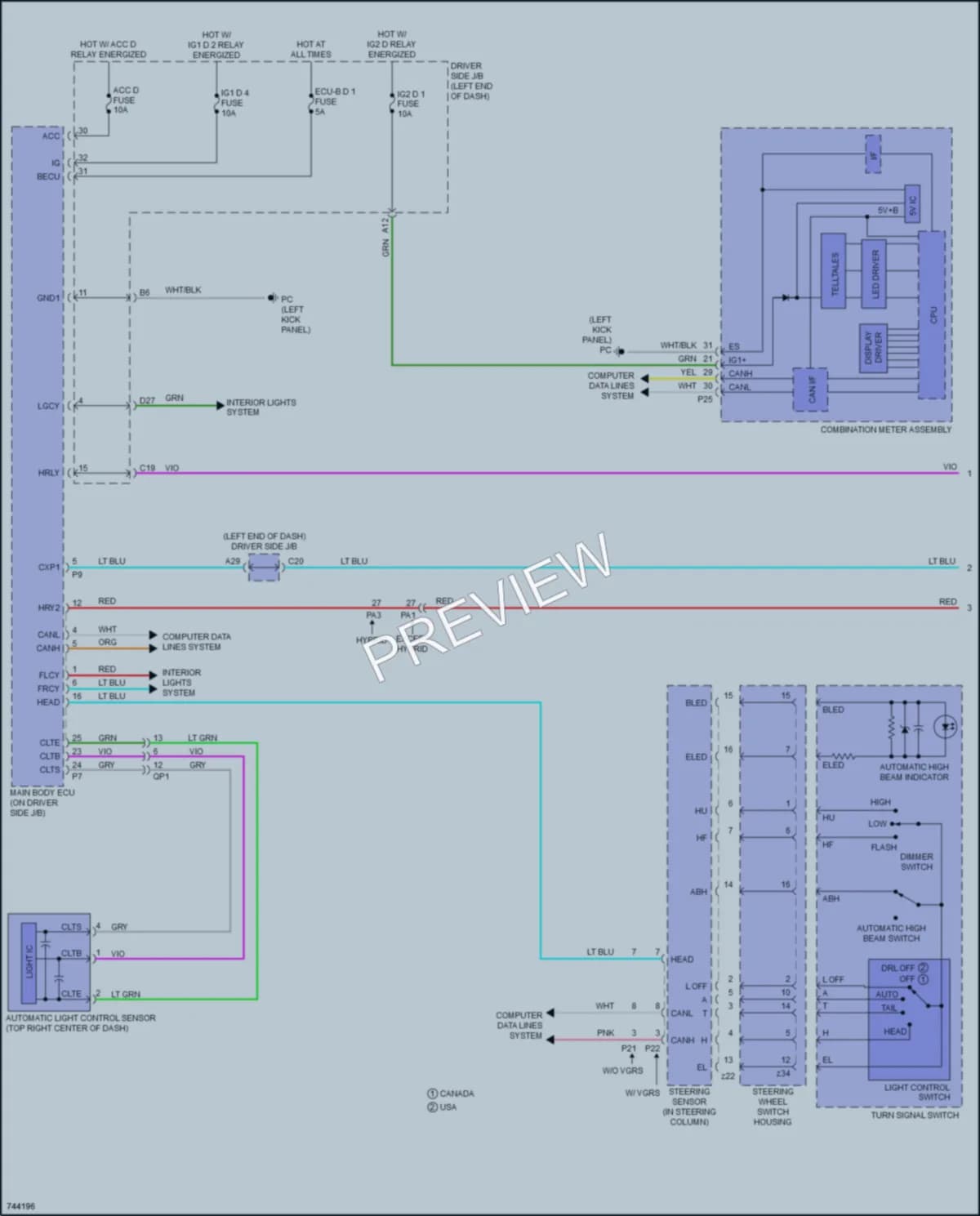 2021 Lexus LC500 Headlights wiring diagram preview