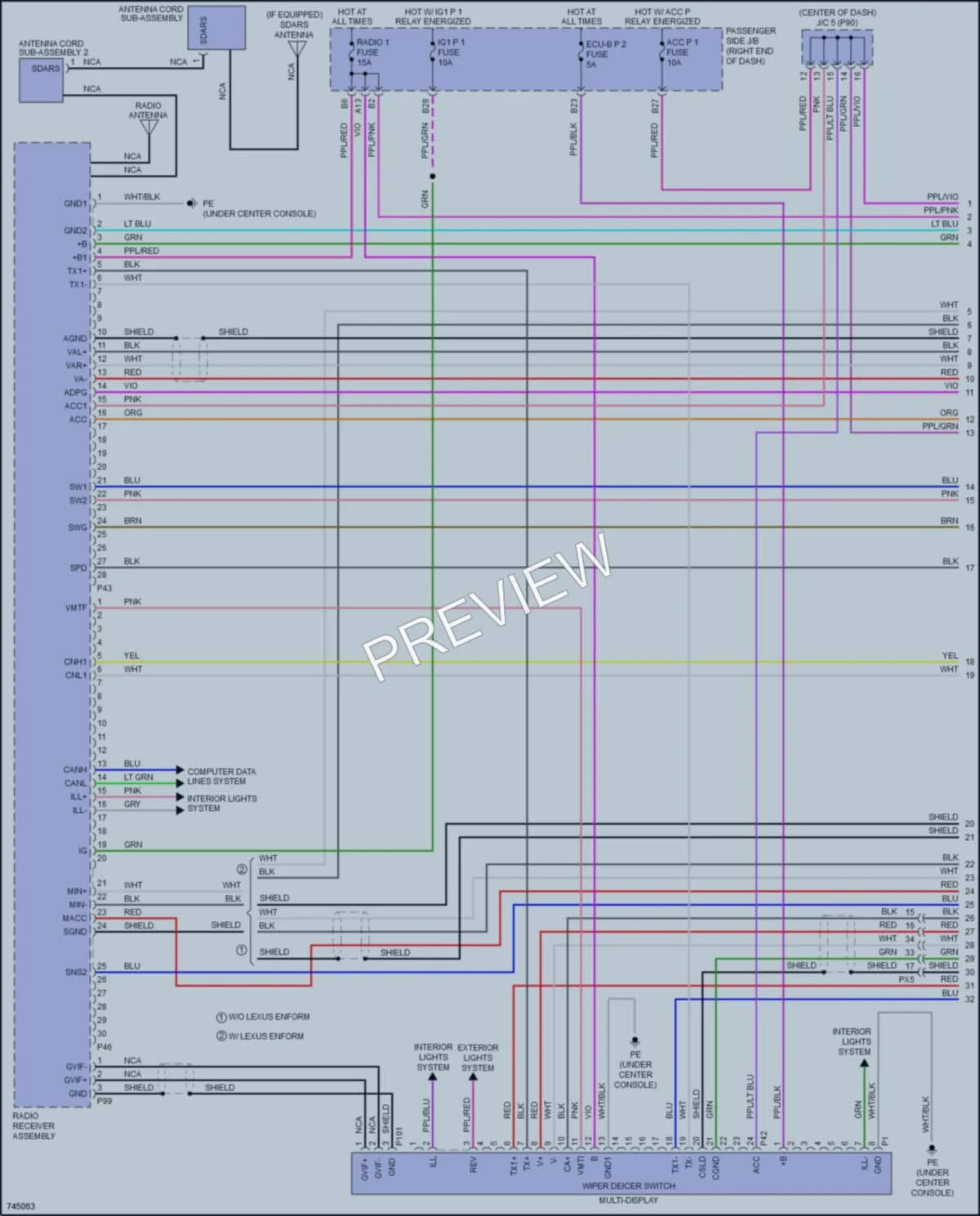 2021 Lexus LC500 Radio wiring diagram preview