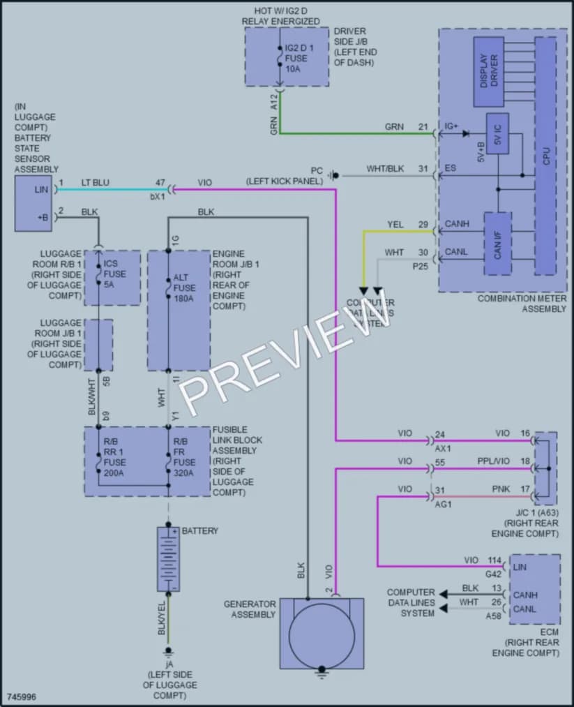 2021 Lexus LC500 Starting Charging wiring diagram preview