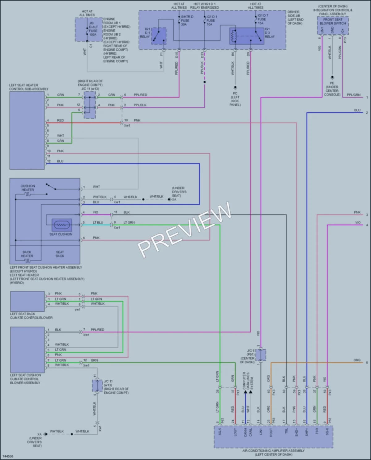2021 Lexus LC500h Power Seats wiring diagram preview