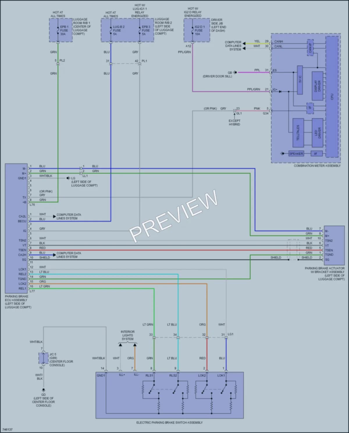 2021 Lexus LS500 Shift Interlock wiring diagram preview