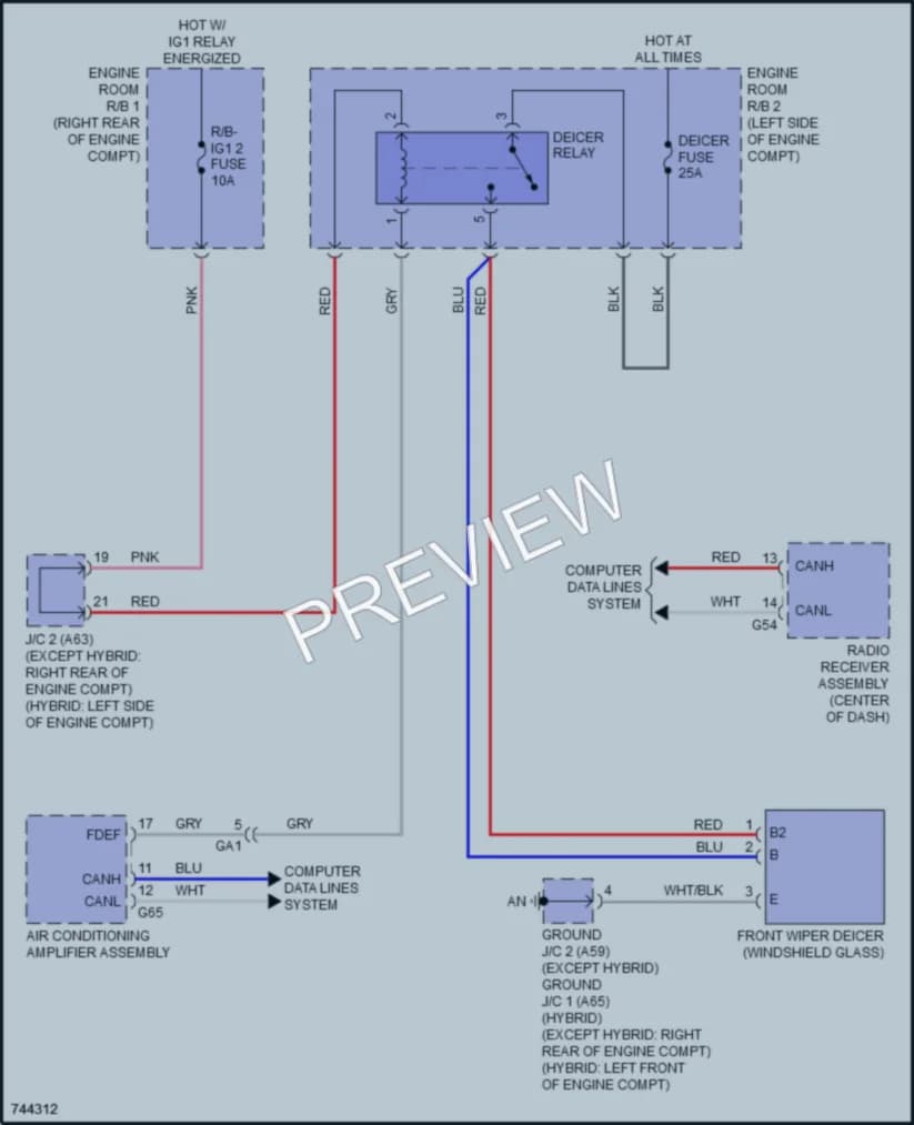 2021 Lexus LS500h Defoggers wiring diagram preview