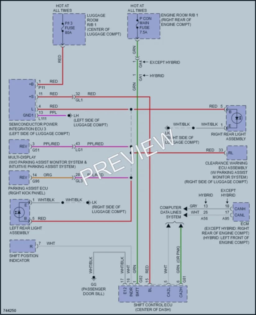 2021 Lexus LS500h Exterior Lights wiring diagram preview