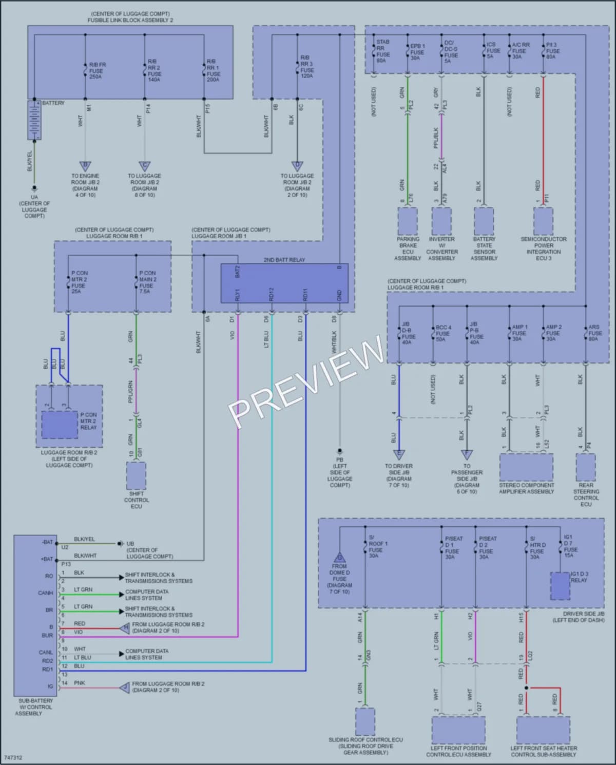 2021 Lexus LS500h Power Distribution wiring diagram preview