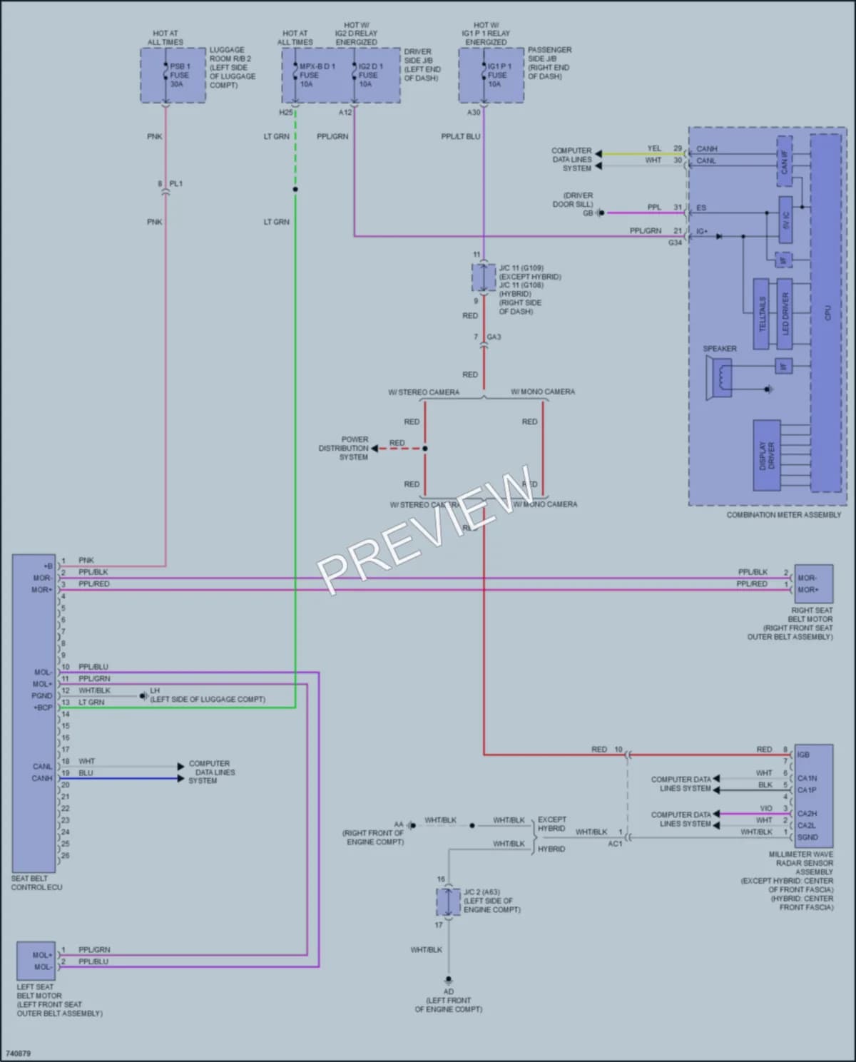 2021 Lexus LS500h Supplemental Restraints wiring diagram preview