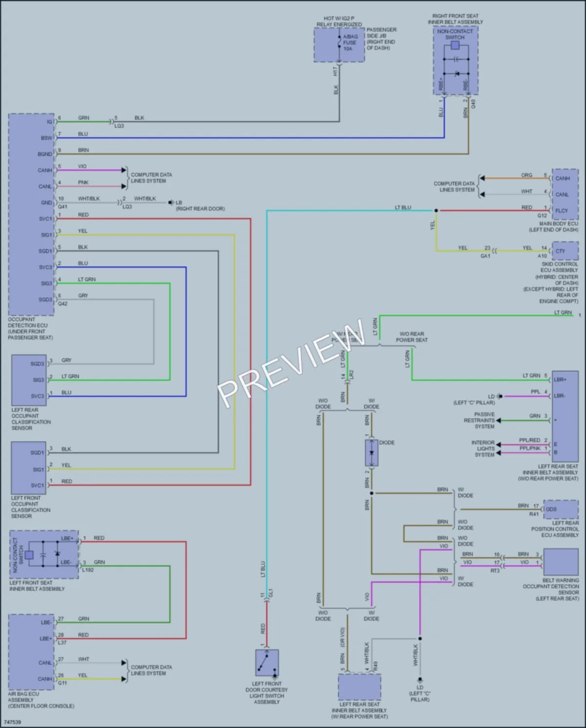 2021 Lexus LS500h Warning Systems wiring diagram preview
