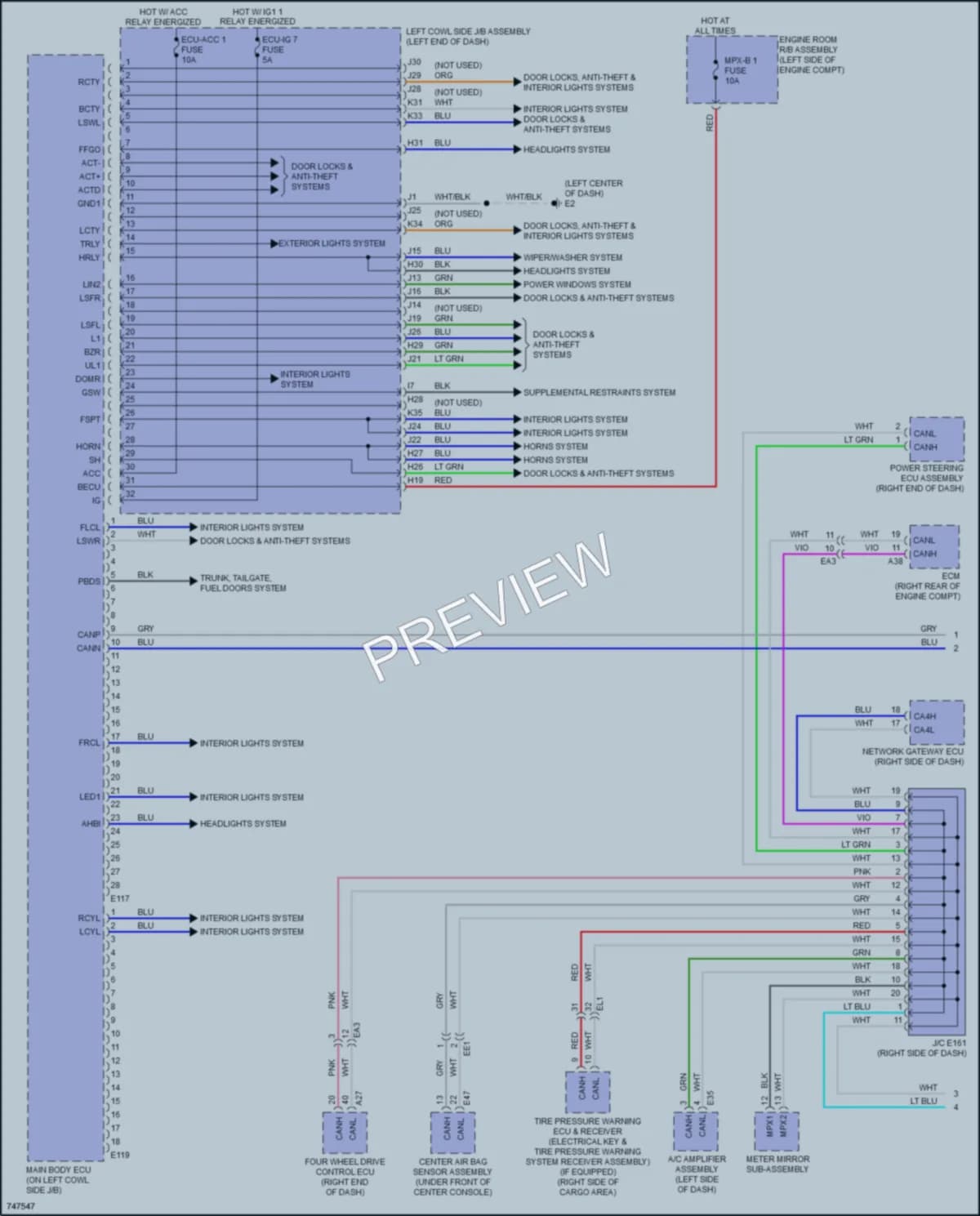 2021 Lexus LX570 Body Control Modules wiring diagram preview