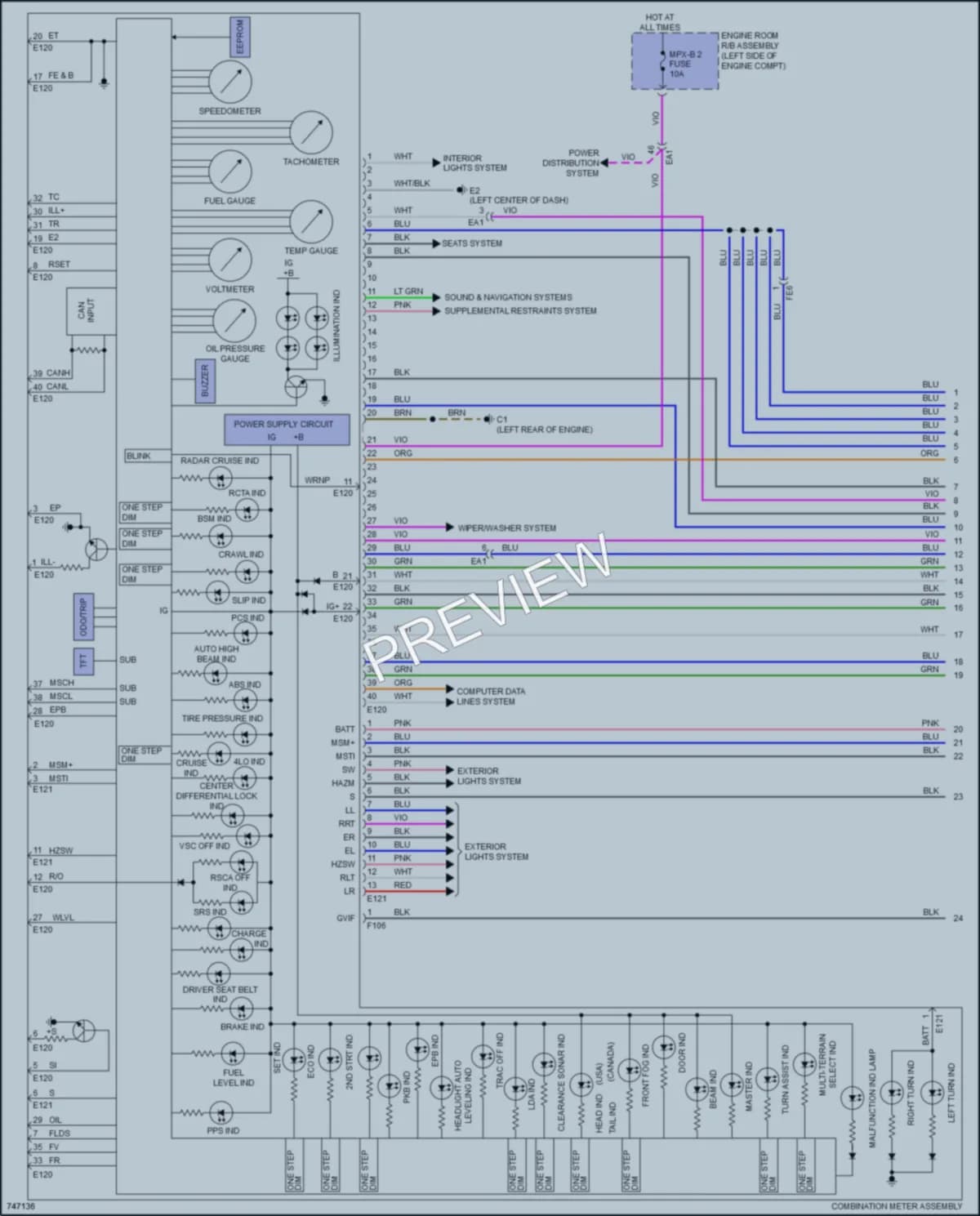 2021 Lexus LX570 Instrument Cluster wiring diagram preview