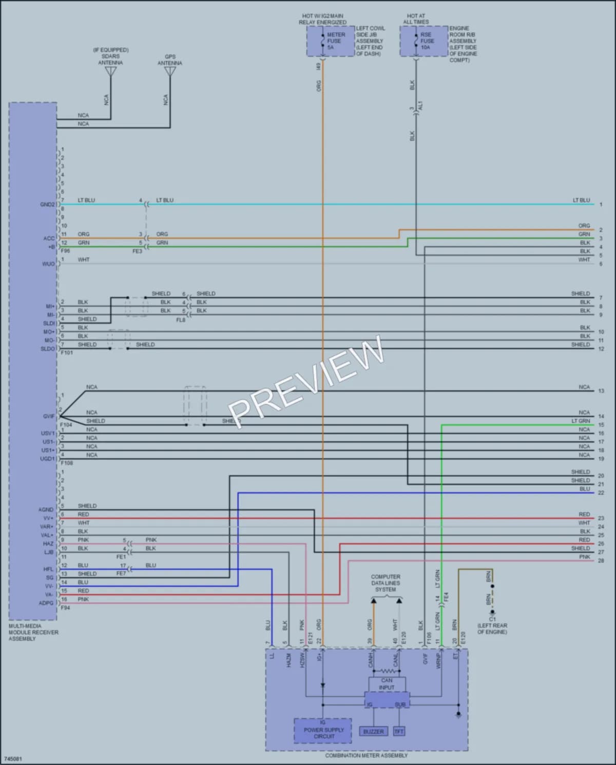 2021 Lexus LX570 Radio wiring diagram preview