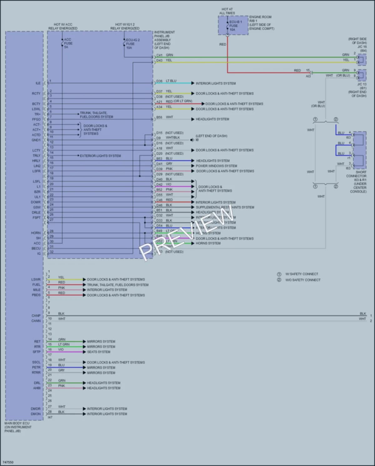 2021 Lexus NX300 Body Control Modules wiring diagram preview