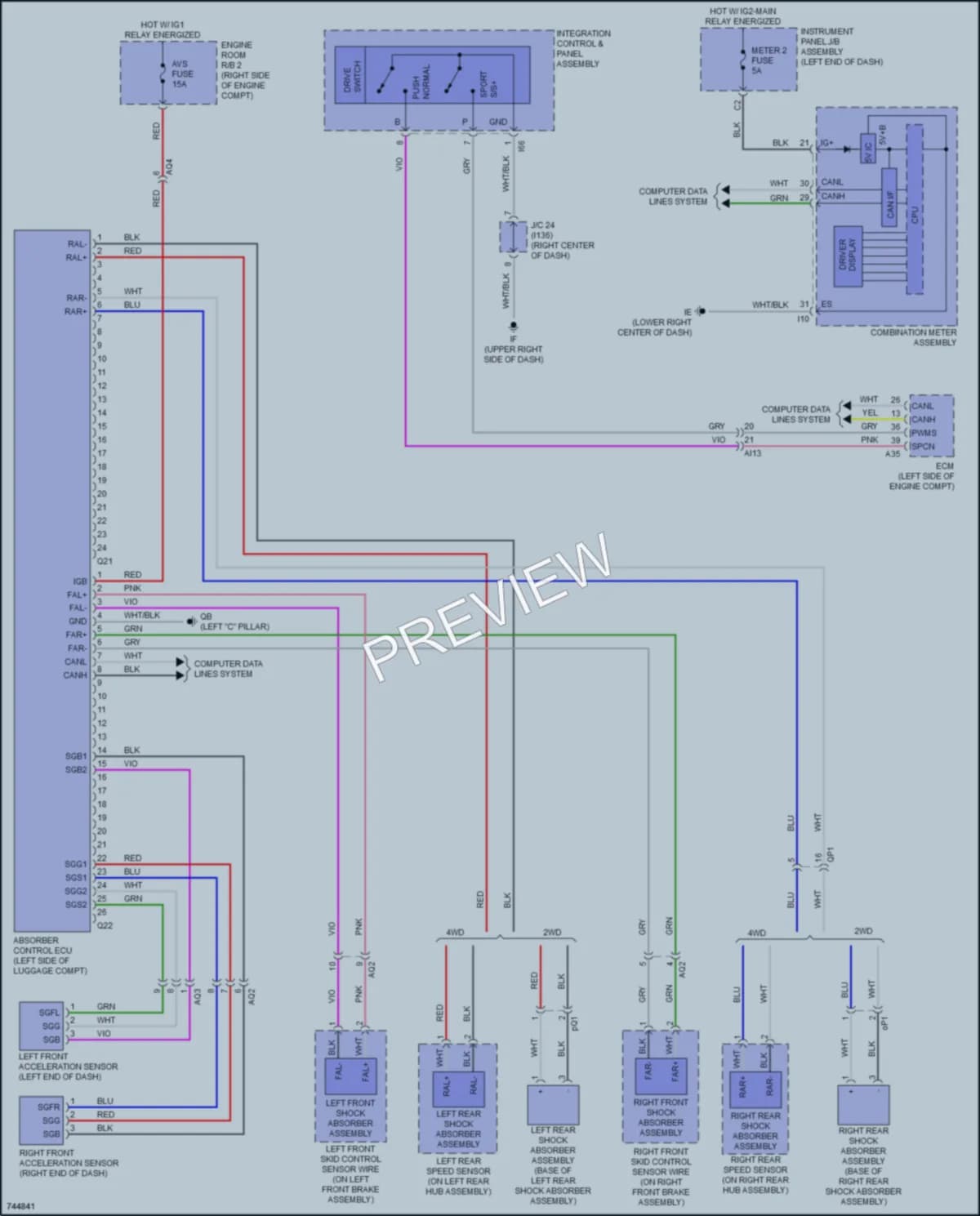 2021 Lexus NX300 Electronic Suspension wiring diagram preview