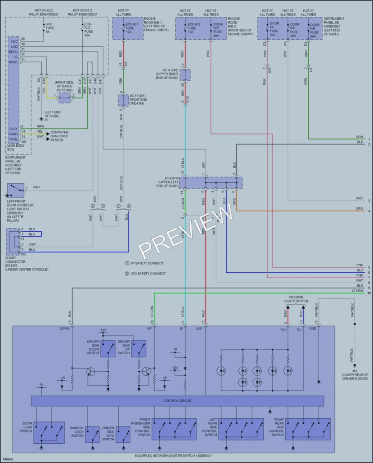 2021 Lexus NX300 Power Windows wiring diagram preview