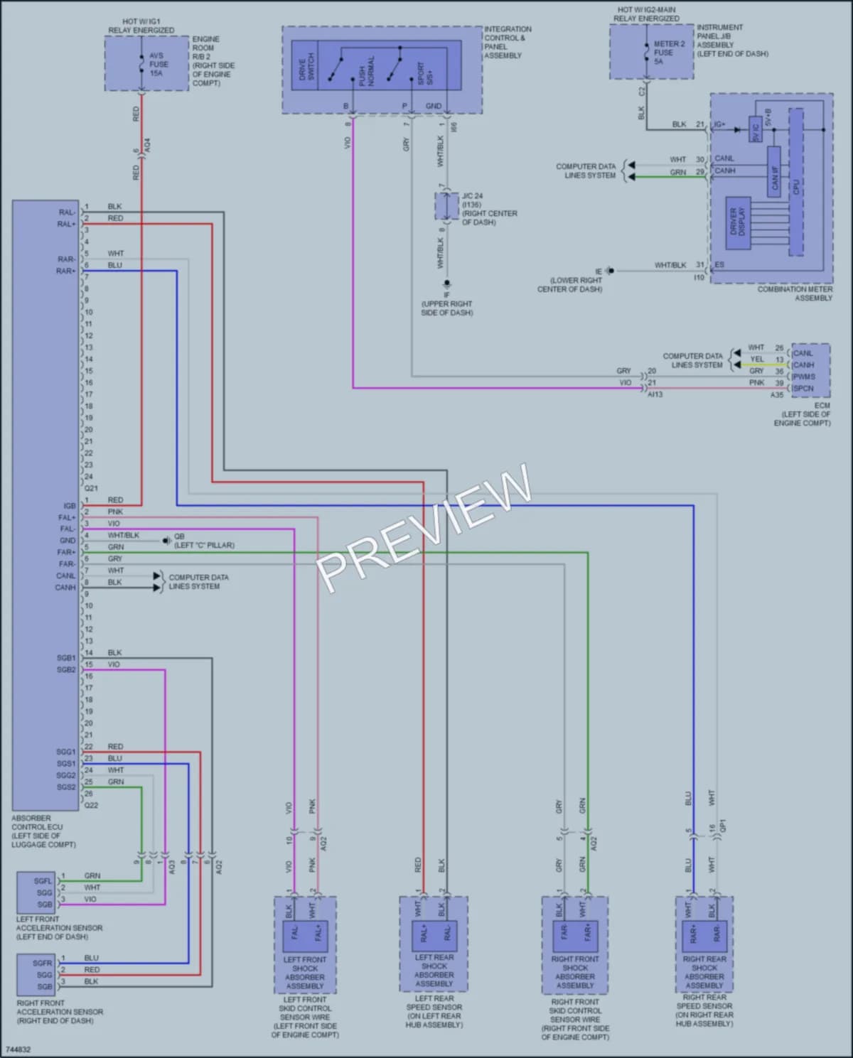 2021 Lexus NX300h Electronic Suspension wiring diagram preview