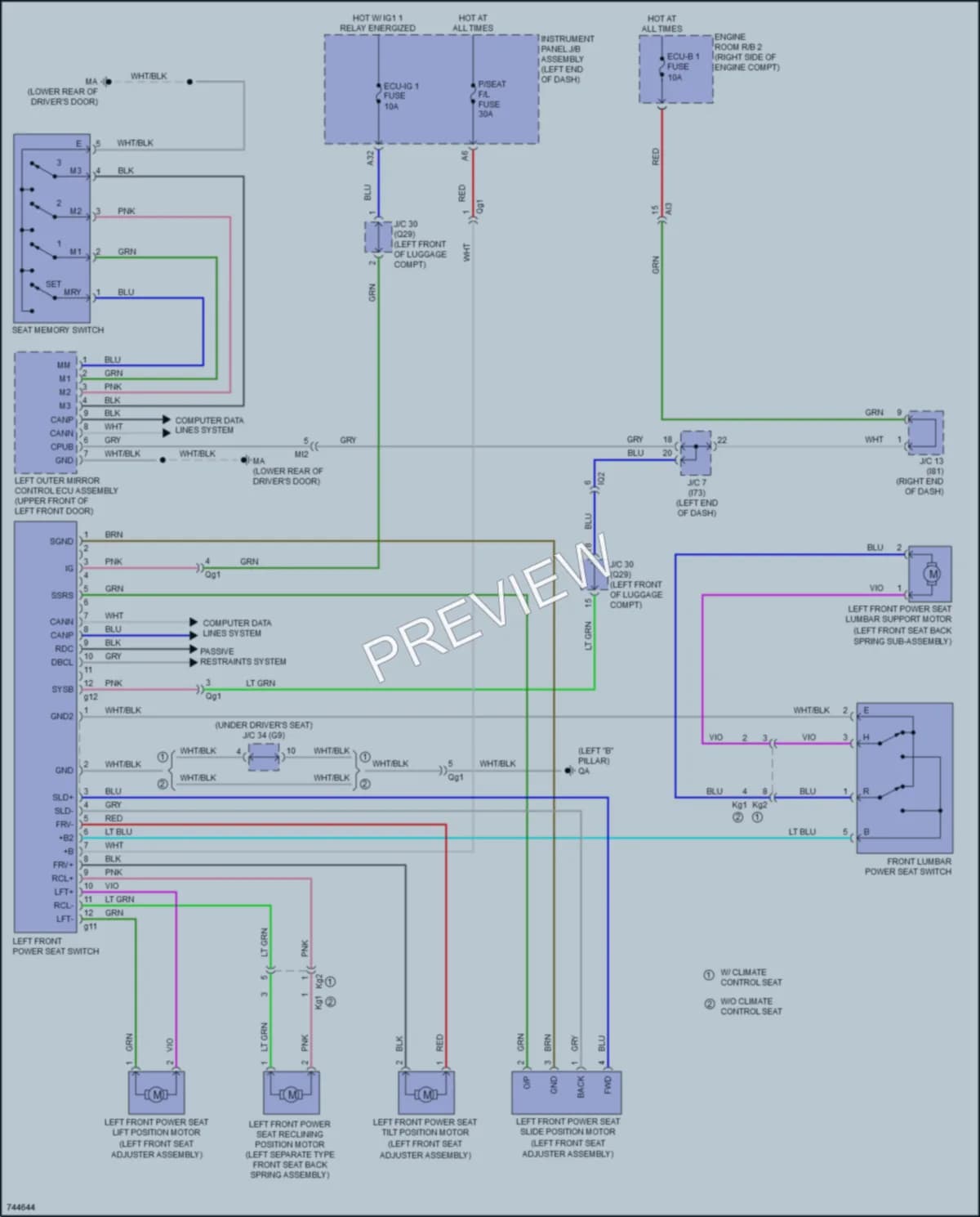 2021 Lexus NX300h Memory Systems wiring diagram preview