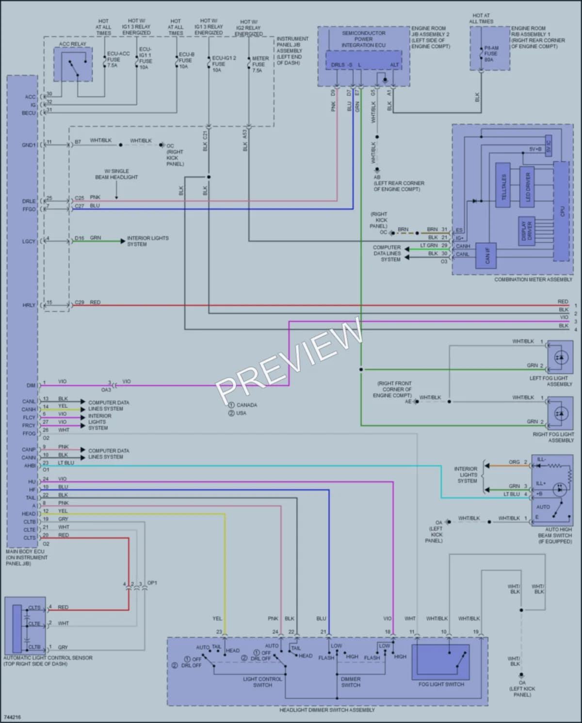 2021 Lexus RC300 Headlights wiring diagram preview