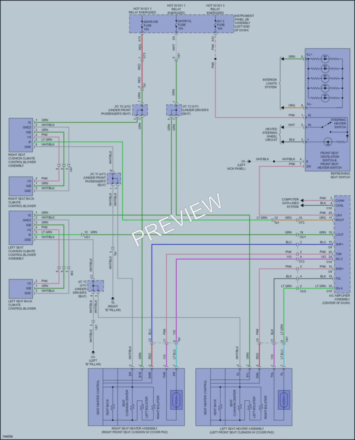 2021 Lexus RC300 Power Seats wiring diagram preview