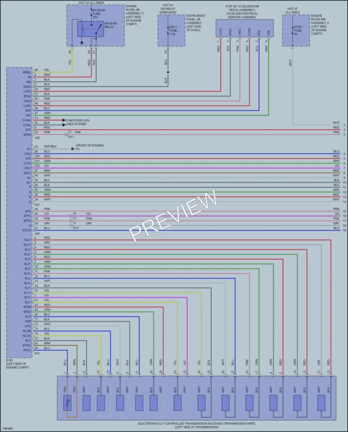 2021 Lexus RC300 Transmission wiring diagram preview