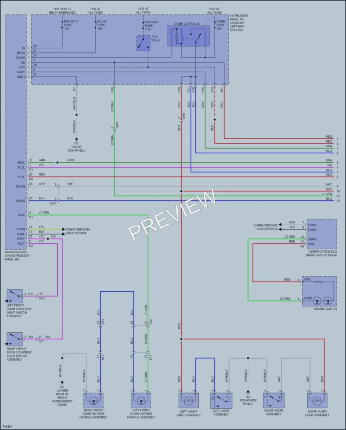 2021 Lexus RC350 Interior Lights wiring diagram preview