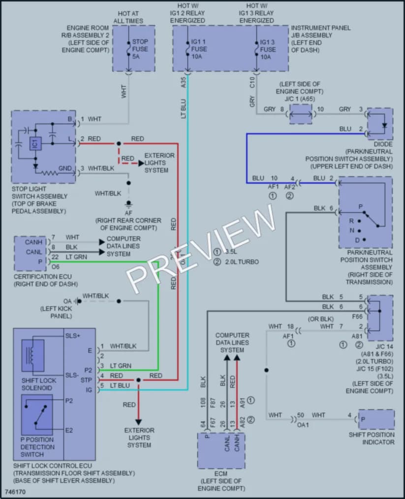 2021 Lexus RC350 Shift Interlock wiring diagram preview