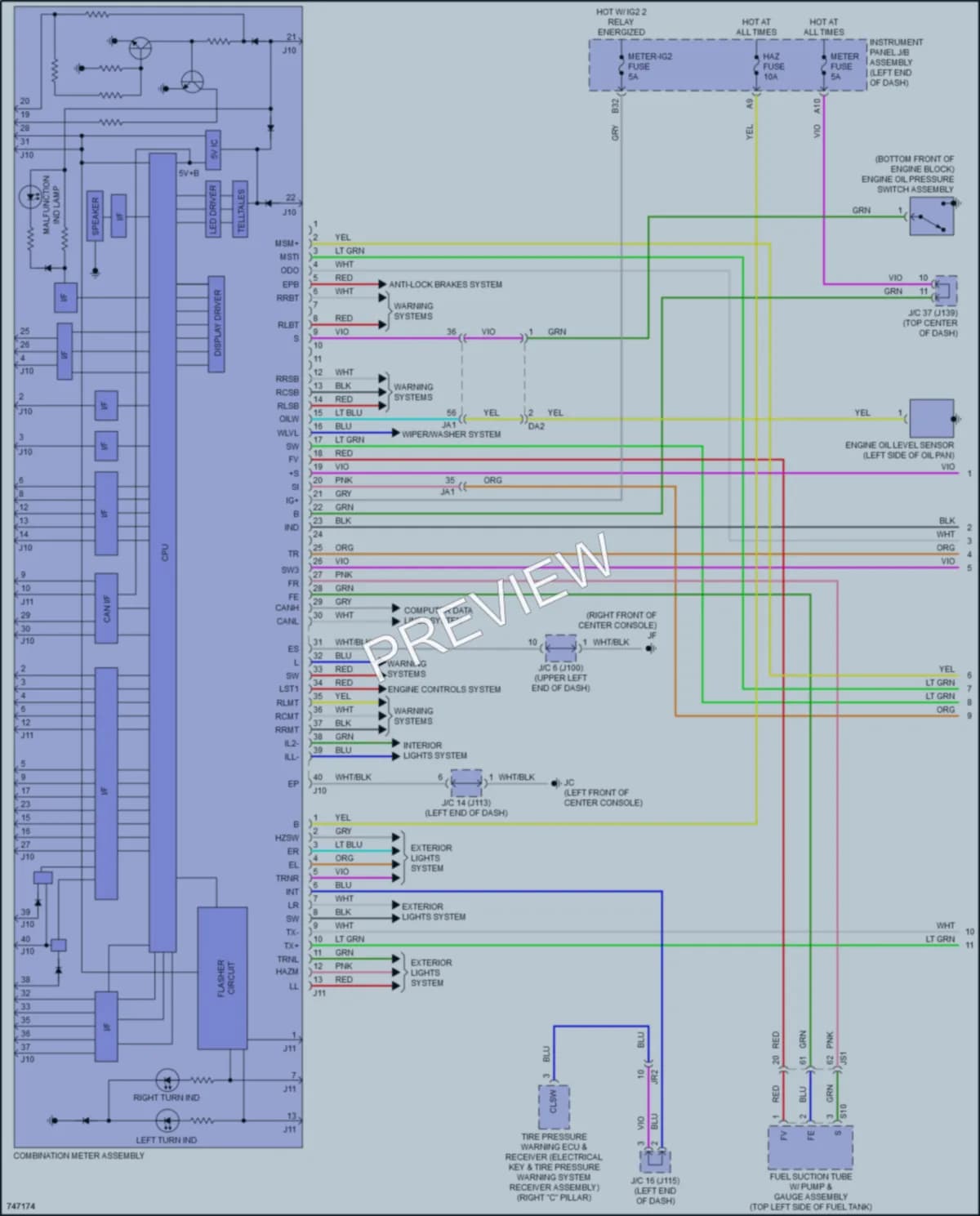 2021 Lexus RX350 Instrument Cluster wiring diagram preview