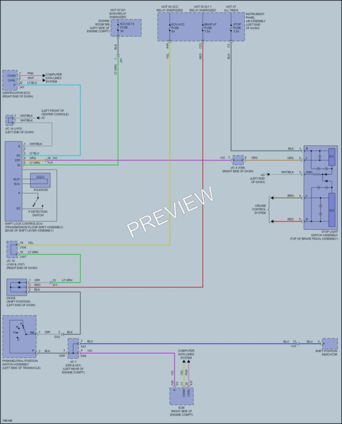 2021 Lexus RX350 Shift Interlock wiring diagram preview