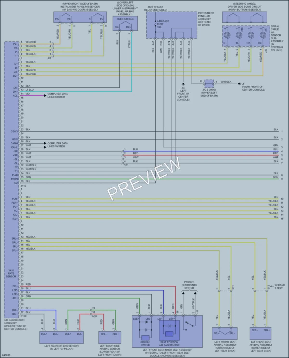 2021 Lexus RX350 Supplemental Restraints wiring diagram preview
