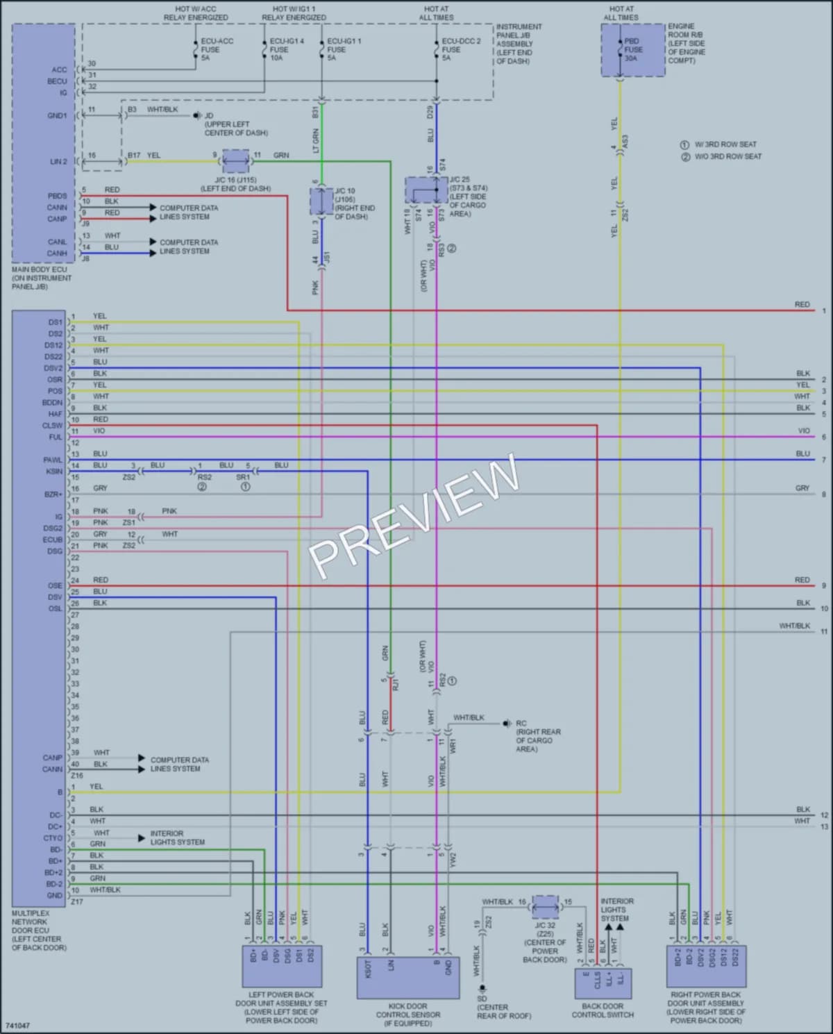 2021 Lexus RX350 Trunk Tailgate Fuel Door wiring diagram preview