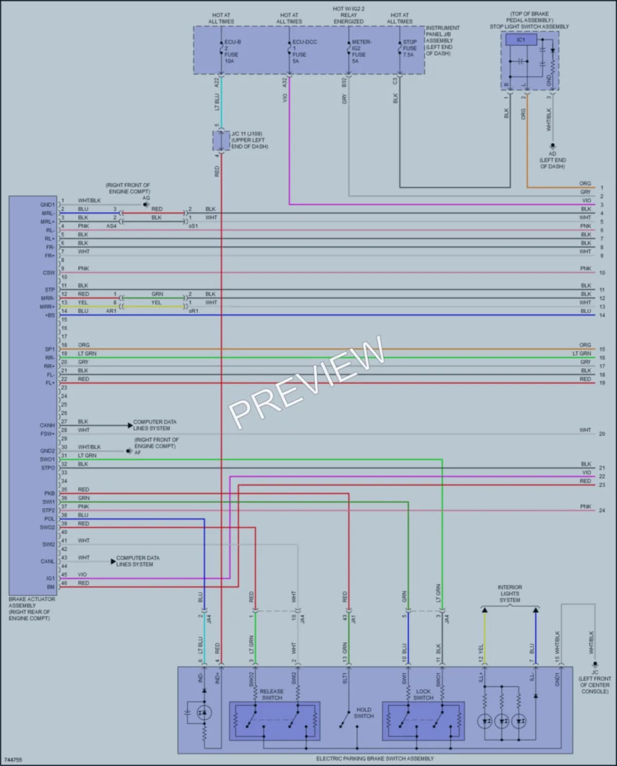 2021 Lexus RX350L Anti Lock Brakes wiring diagram preview