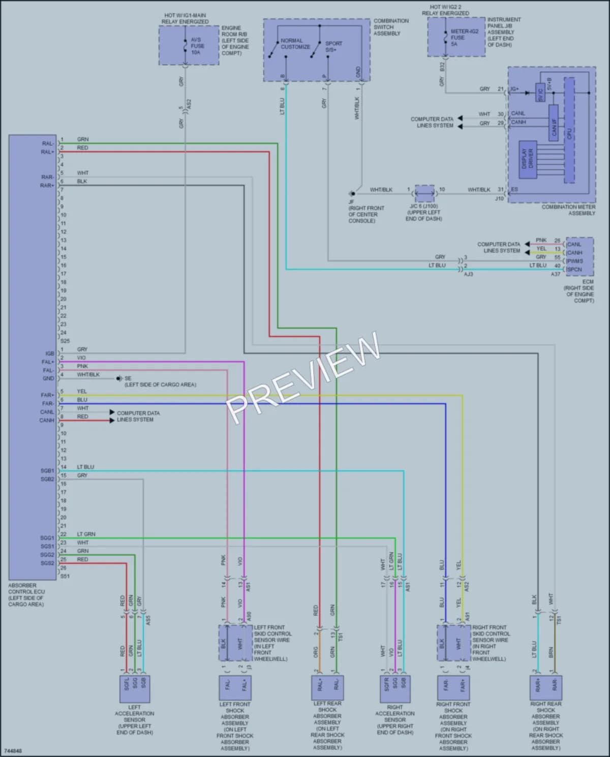 2021 Lexus RX350L Electronic Suspension wiring diagram preview