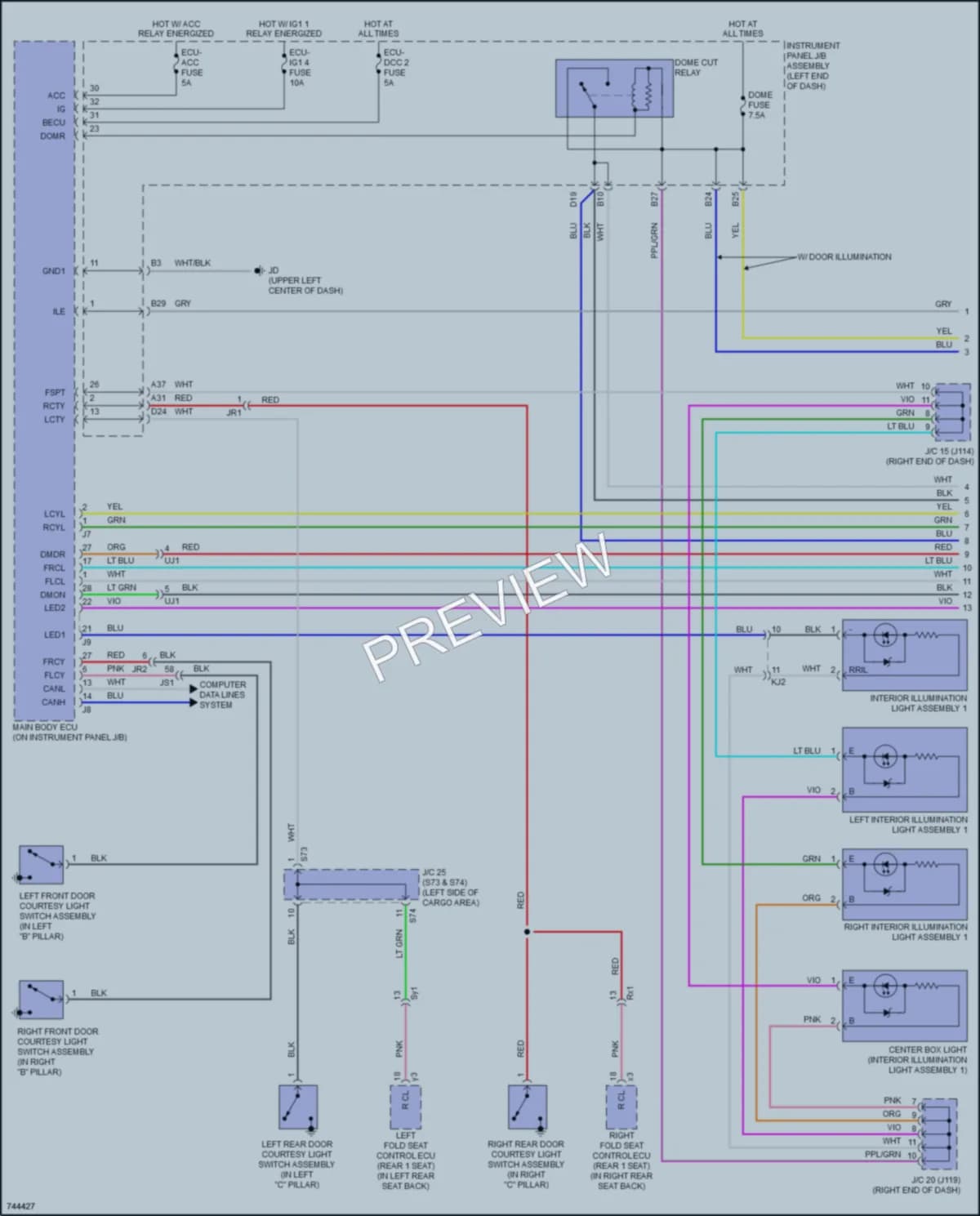 2021 Lexus RX350L Interior Lights wiring diagram preview